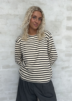 Nete stripe bluse Offwhite/Black Boii Studios